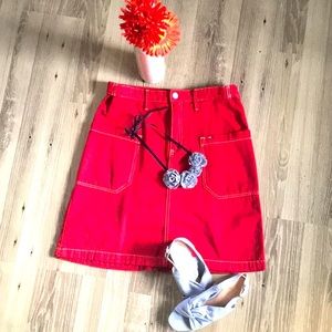 Vintage Tommy Hilfiger Red Cargo Jean Skirt